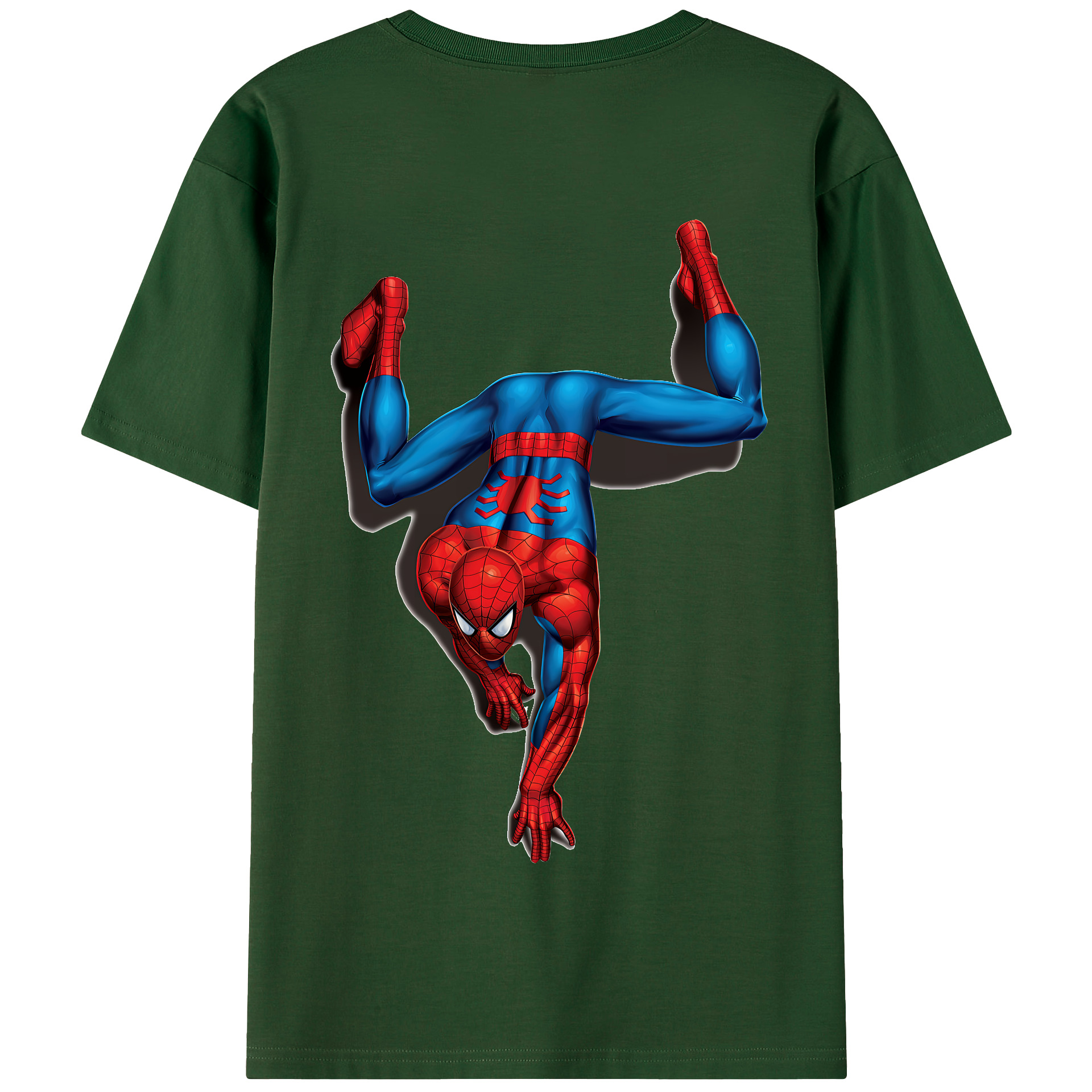 （画像用） Spider Man スパイダーマン 綿100％半袖Tシャツ（背面プリント）